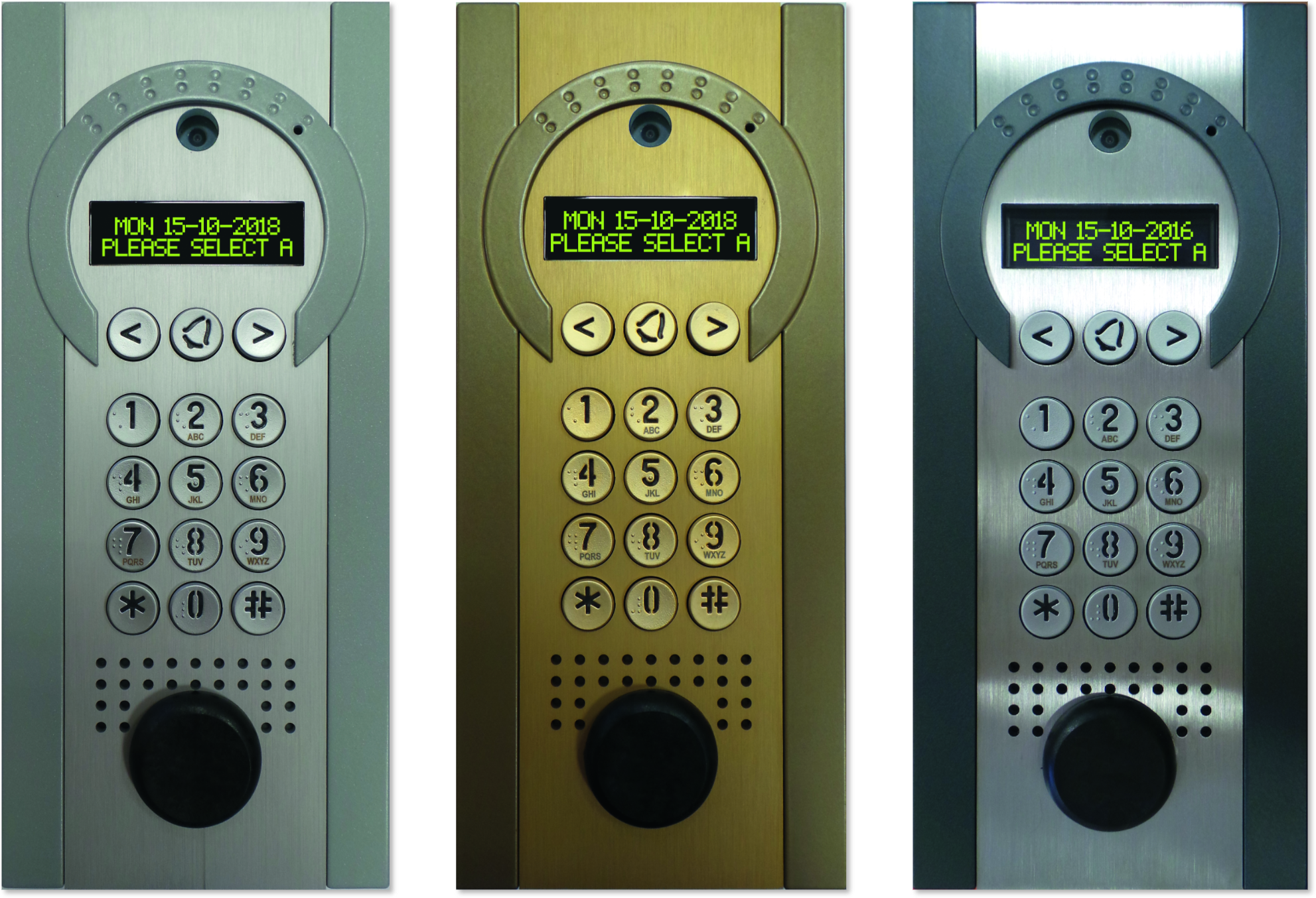 Intratone Reno Video Door-Entry System For Up To 1000 Users - group shot of all product colours