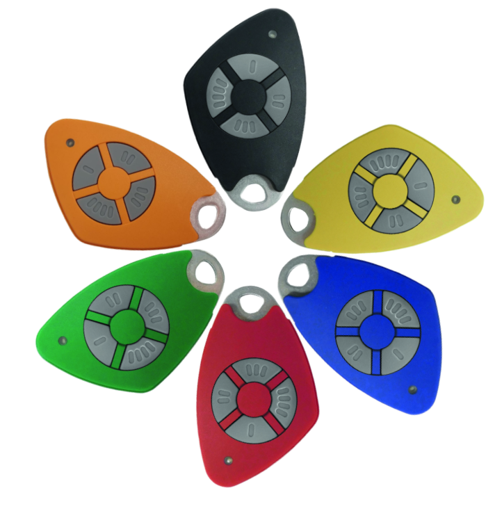 Intratone 4-Channel Mifare Transmitter - Choice Of Six Colours - Group Shot of six key fobs