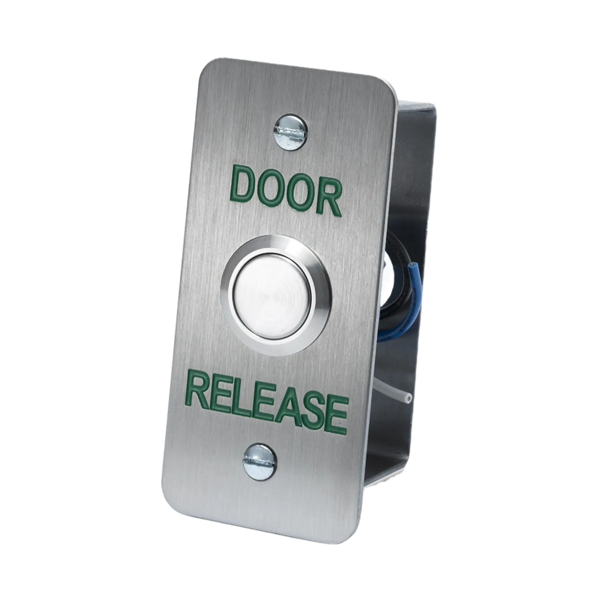Stainless Steel Slimline Exit Button For Architraves With "Door Release" Legend